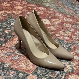 Nine West Nude Pointed Toe Almond Beige Heels Pumps